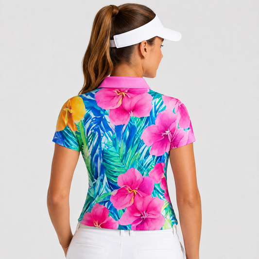 Tropical Women's Performance Golf Polo – performance golf polo view 2