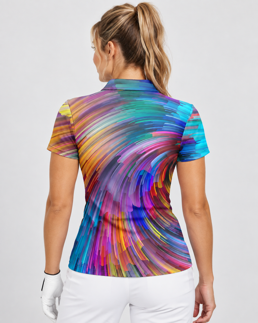 Starry Day Women's Performance Golf Polo – performance golf polo view 2