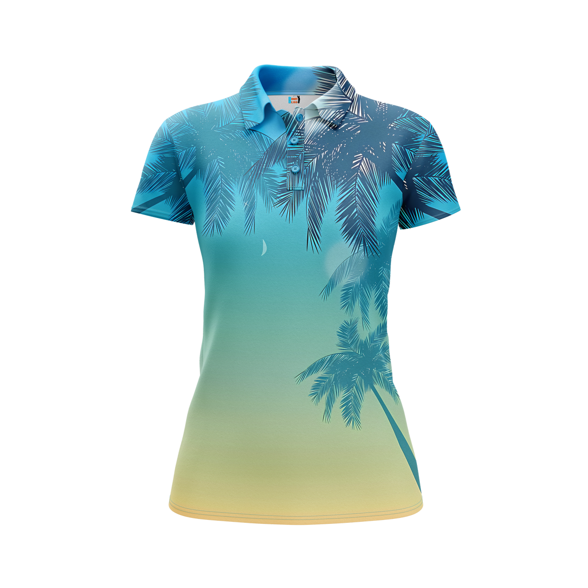 Palm Tree Women's Performance Golf Polo – performance golf polo view 3