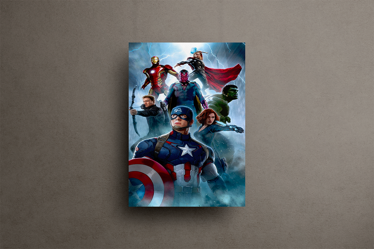 Avengers Assemble Metal Poster – metal wall art view 1