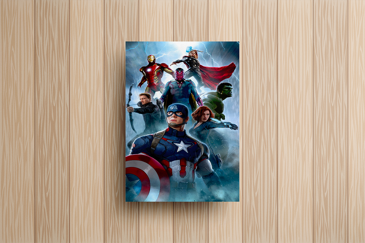 Avengers Assemble Metal Poster – metal wall art view 2