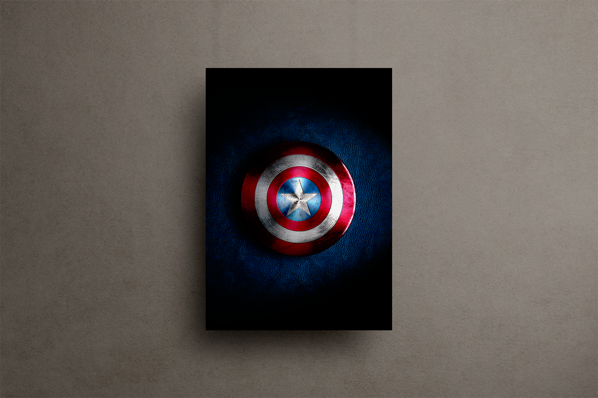 Captain America Shield Metal Poster – metal wall art view 1