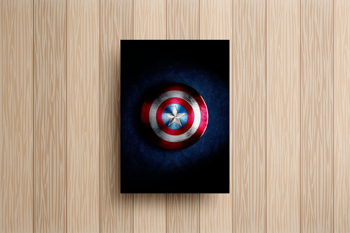 Captain America Shield Metal Poster – metal wall art view 2