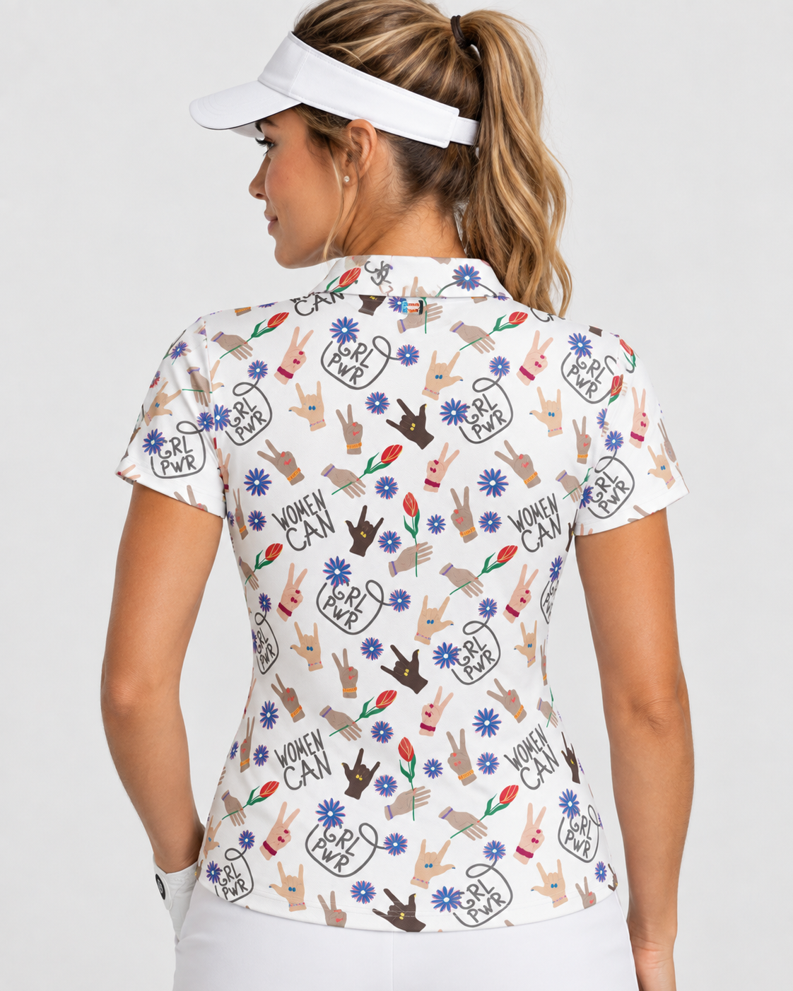 Grl Pwr Women's Performance Golf Polo – performance golf polo view 2