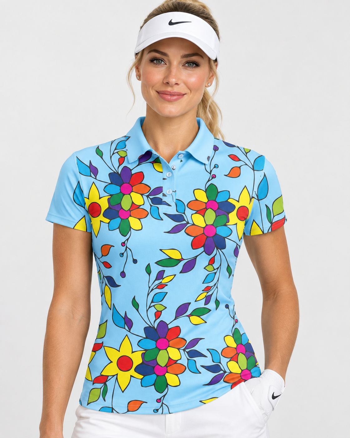 Flowers Women's Performance Golf Polo – performance golf polo view 1