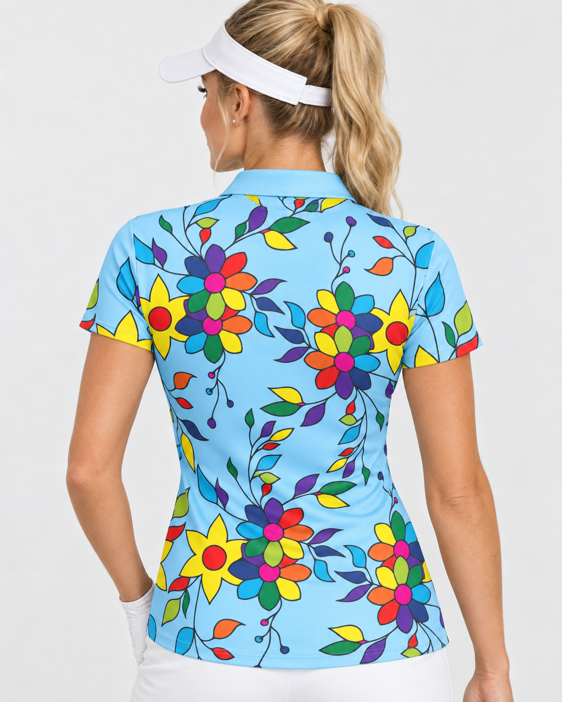 Flowers Women's Performance Golf Polo – performance golf polo view 2