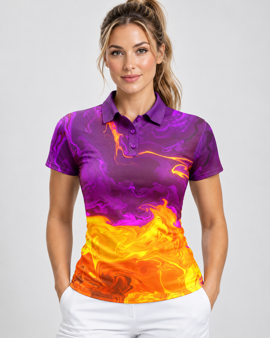 Purple Patch Women's Performance Golf Polo – performance golf polo view 1