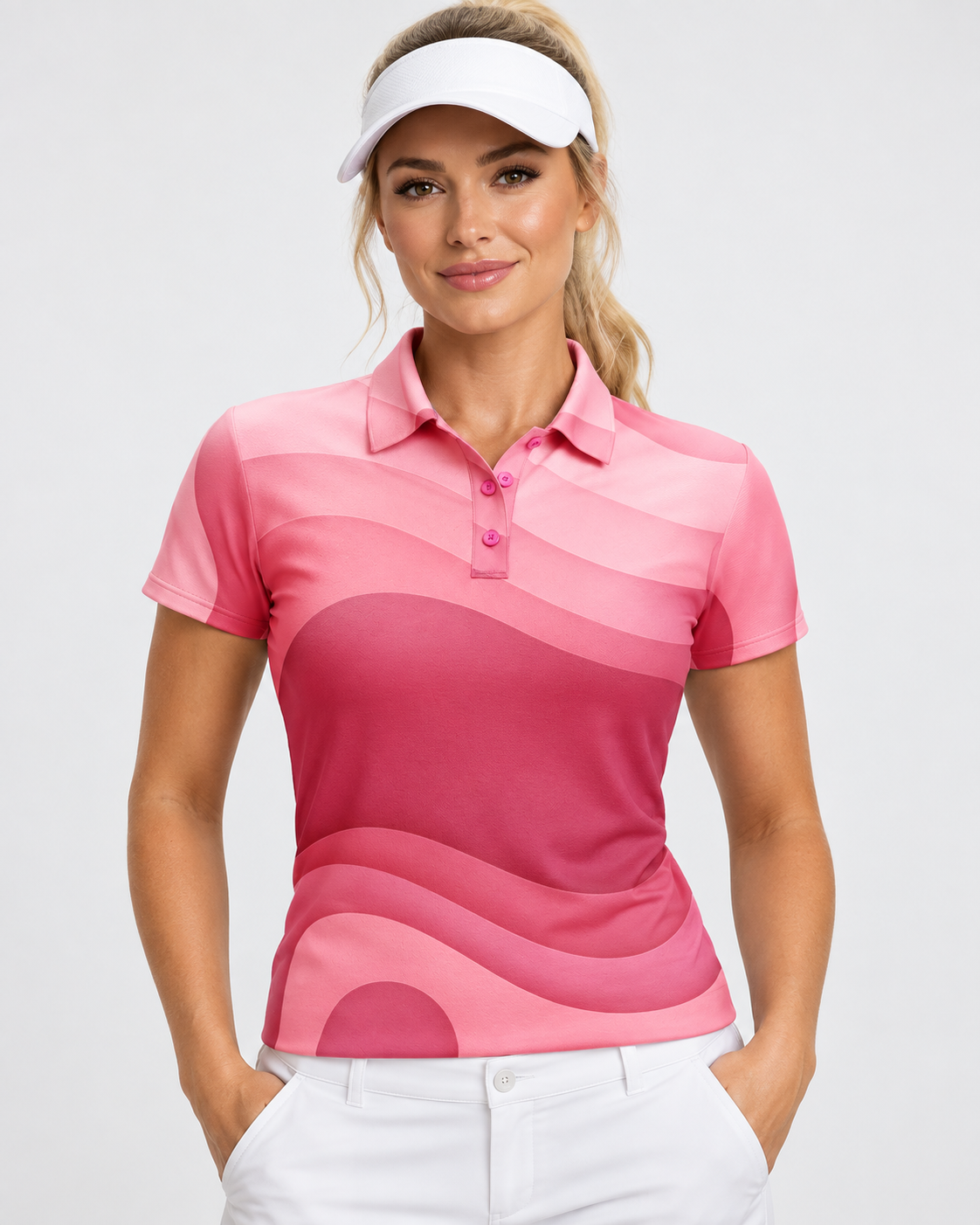 Pink Women's Performance Golf Polo – performance golf polo view 1