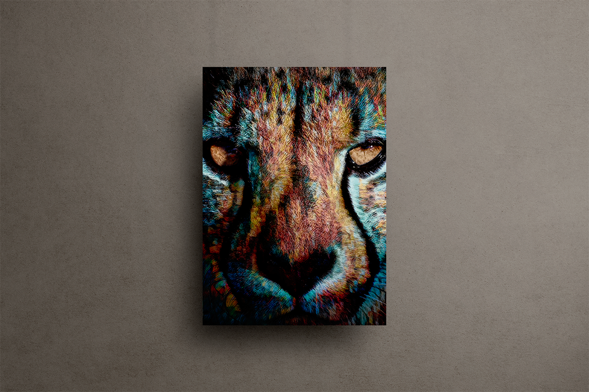 Cheetah Metal Poster – metal wall art view 1
