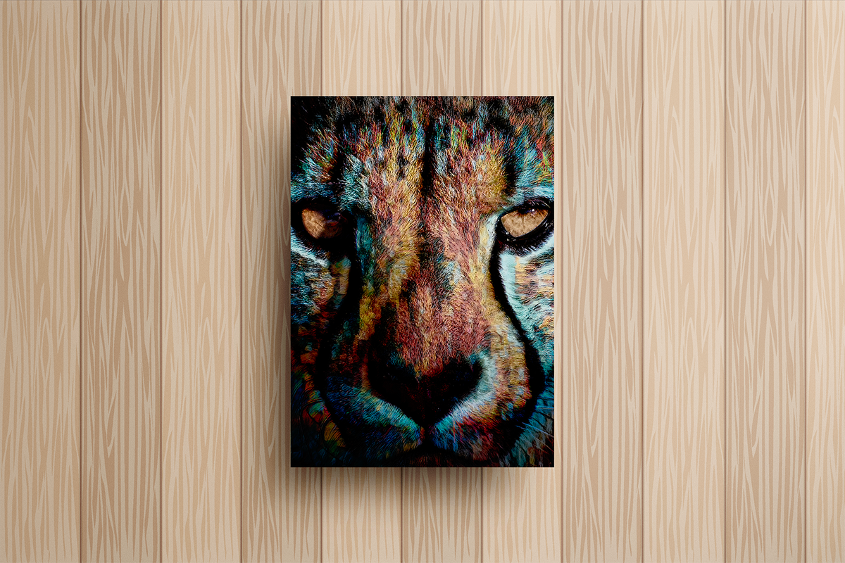Cheetah Metal Poster – metal wall art view 2