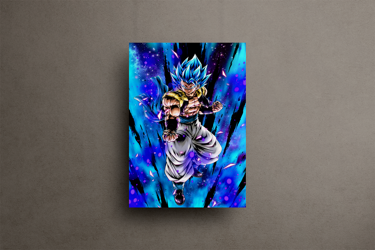 Gogeta Blue Metal Poster – metal wall art view 1