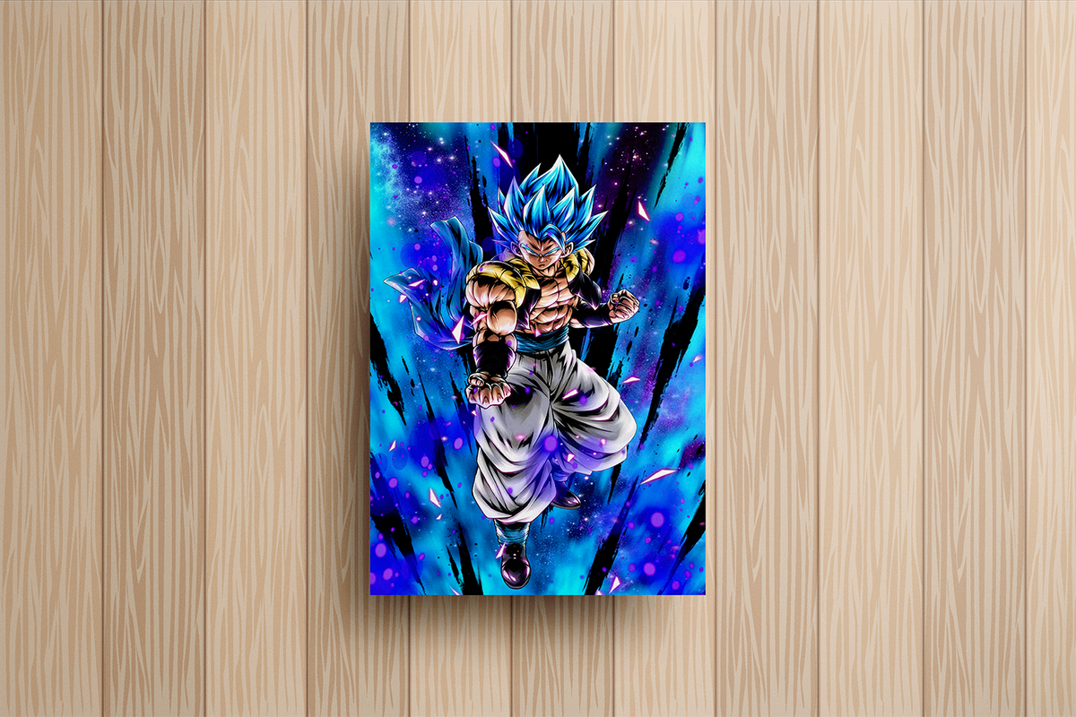 Gogeta Blue Metal Poster – metal wall art view 2