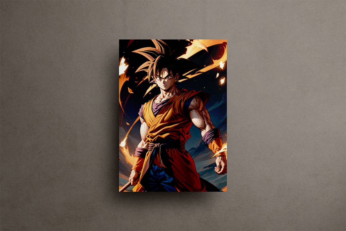 Goku Metal Poster – metal wall art view 1