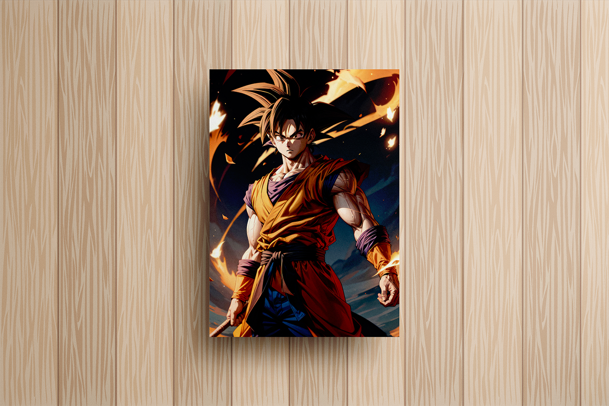Goku Metal Poster – metal wall art view 2