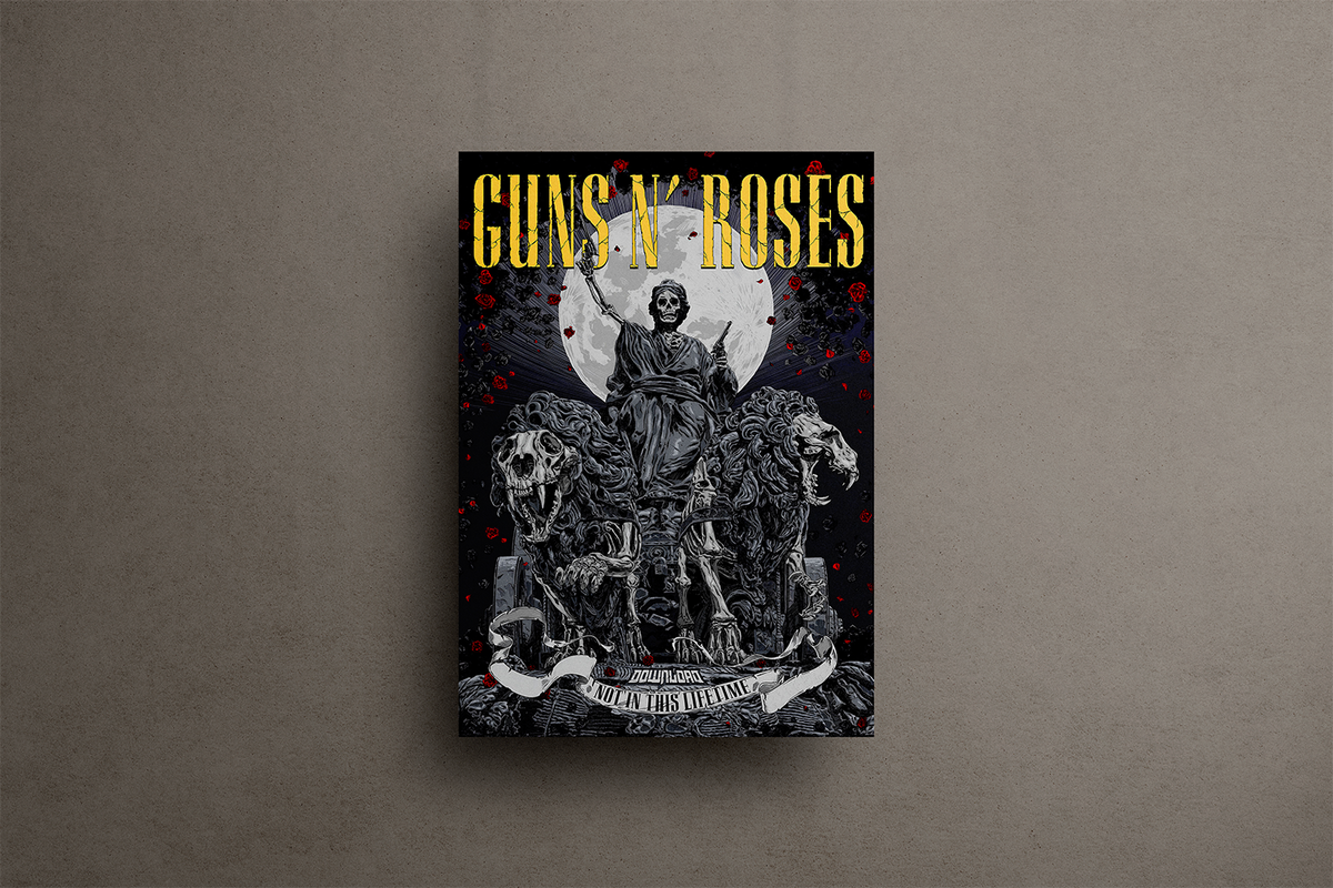 Guns N Roses Metal Poster – metal wall art view 1