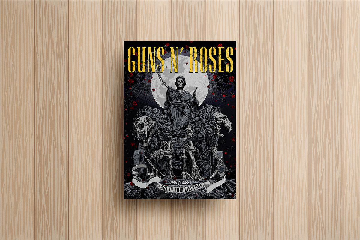Guns N Roses Metal Poster – metal wall art view 2