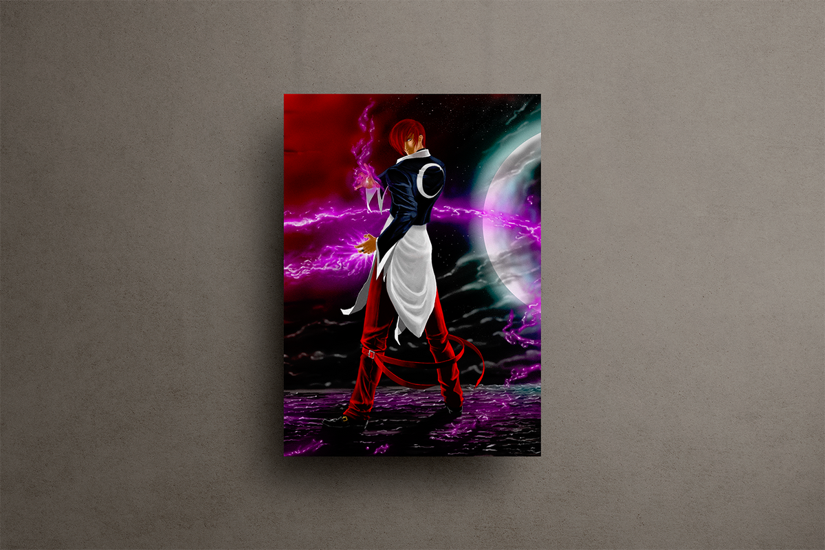 Iori Yagami Metal Poster – metal wall art view 1