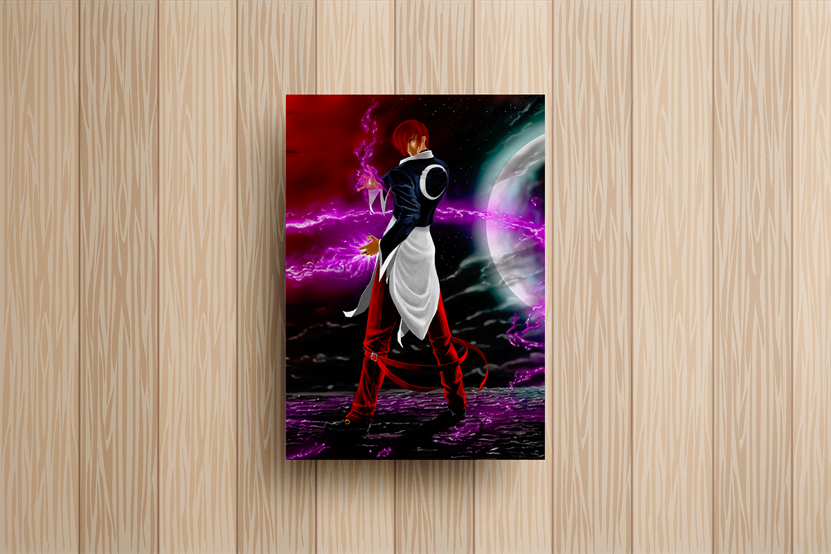 Iori Yagami Metal Poster – metal wall art view 2