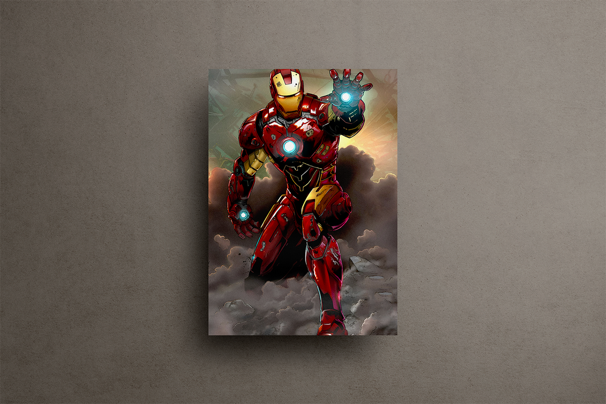 Ironman Metal Poster – metal wall art view 1