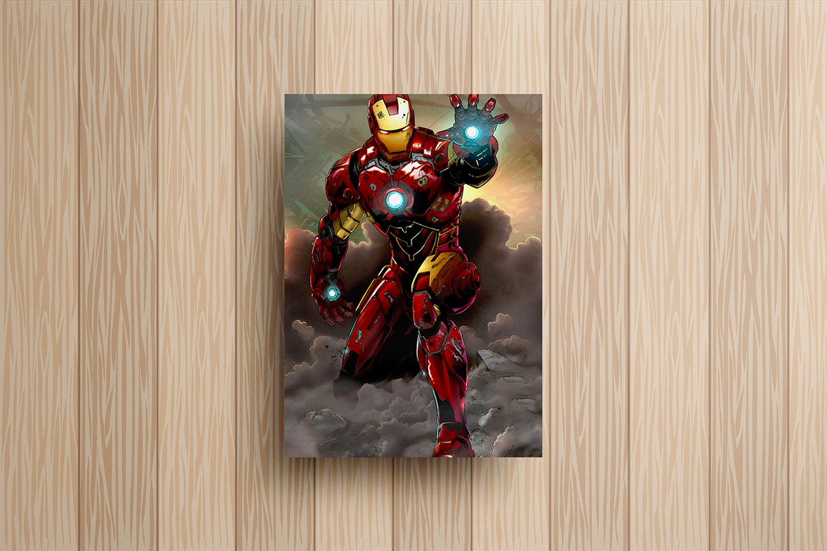 Ironman Metal Poster – metal wall art view 2