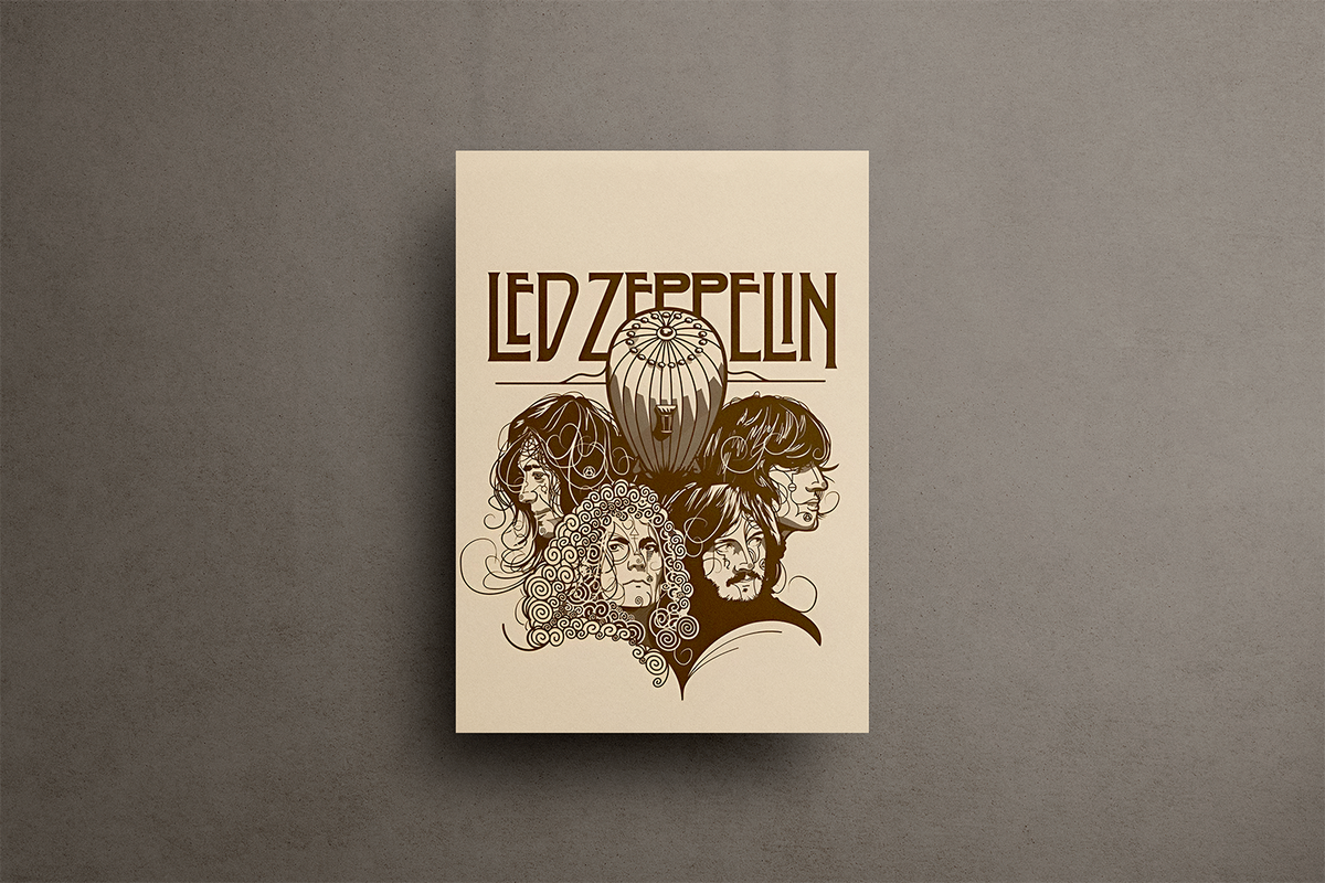 Led Zeppelin Metal Poster – metal wall art view 1