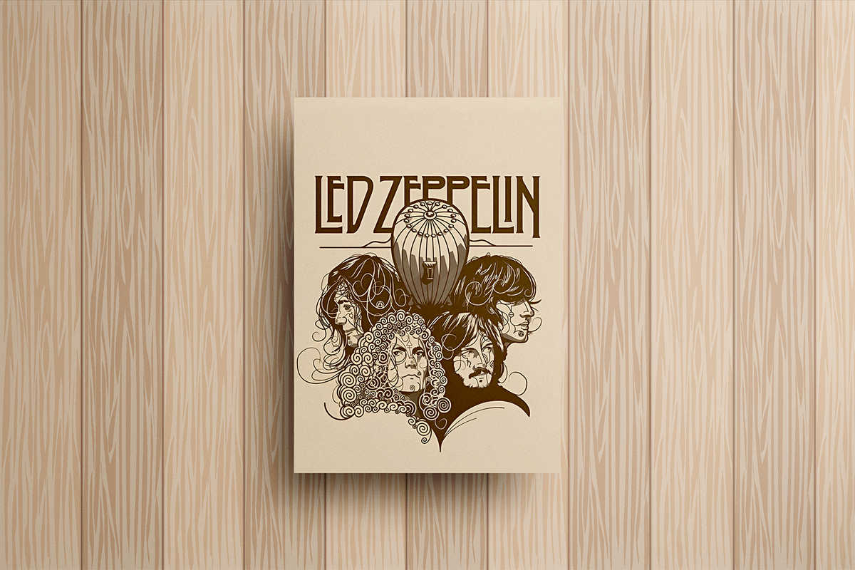 Led Zeppelin Metal Poster – metal wall art view 2