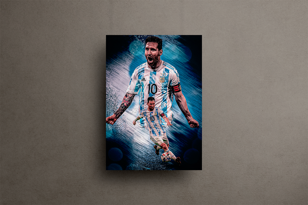 Messi Argentina Metal Poster – metal wall art view 1