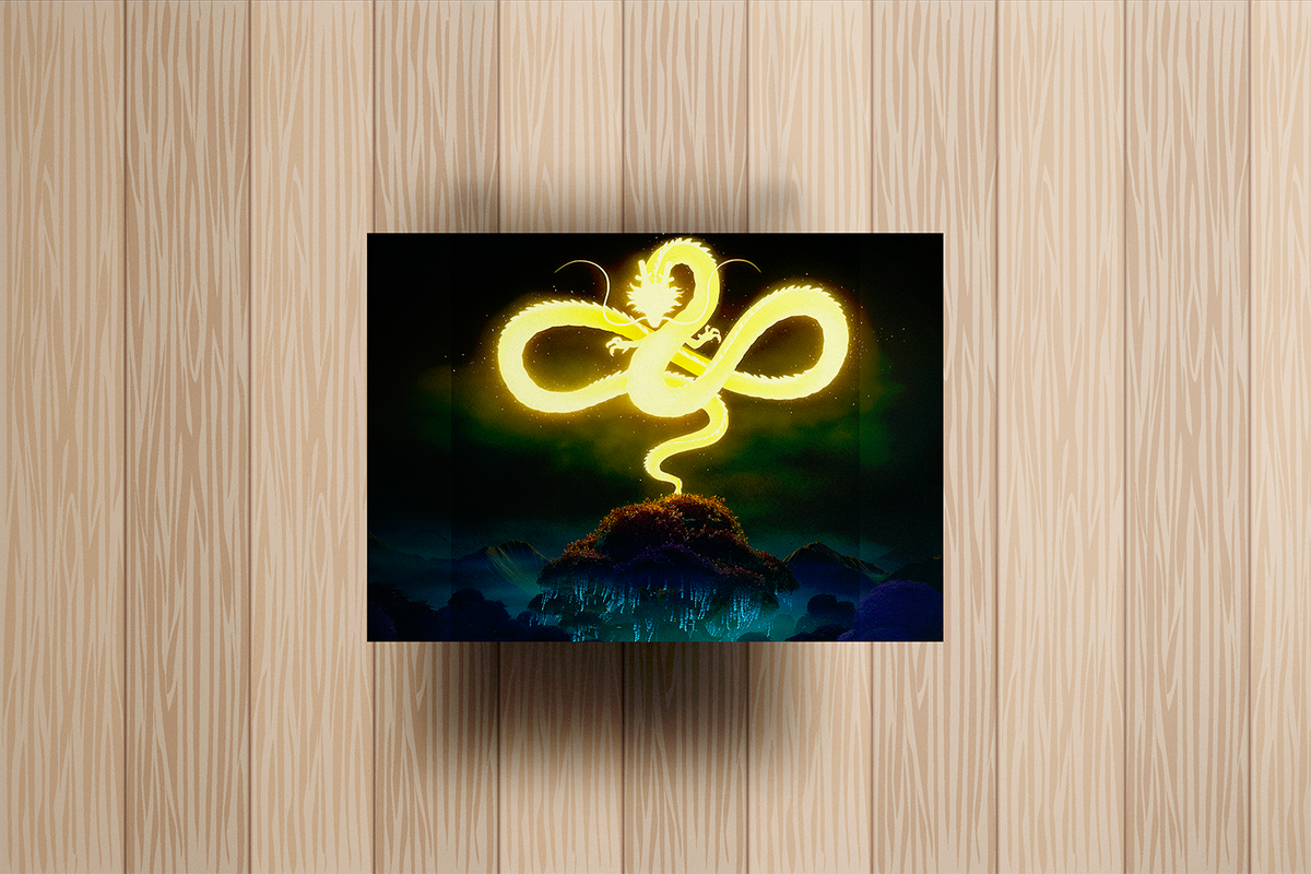 Dragon Ball Shenron Metal Poster – metal wall art view 2