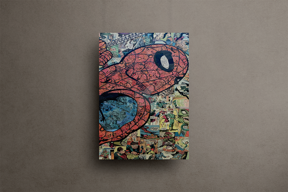 Spiderman Comic Metal Poster – metal wall art view 1