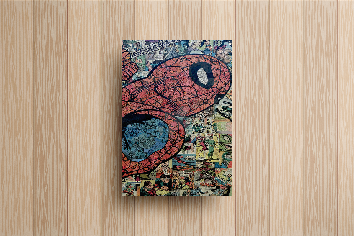 Spiderman Comic Metal Poster – metal wall art view 2