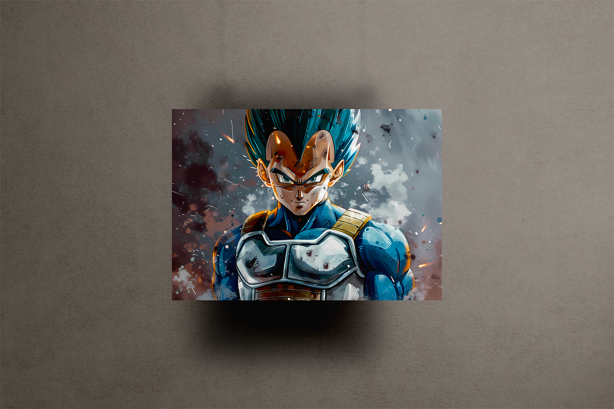 Vegeta Blue Metal Poster – metal wall art view 1