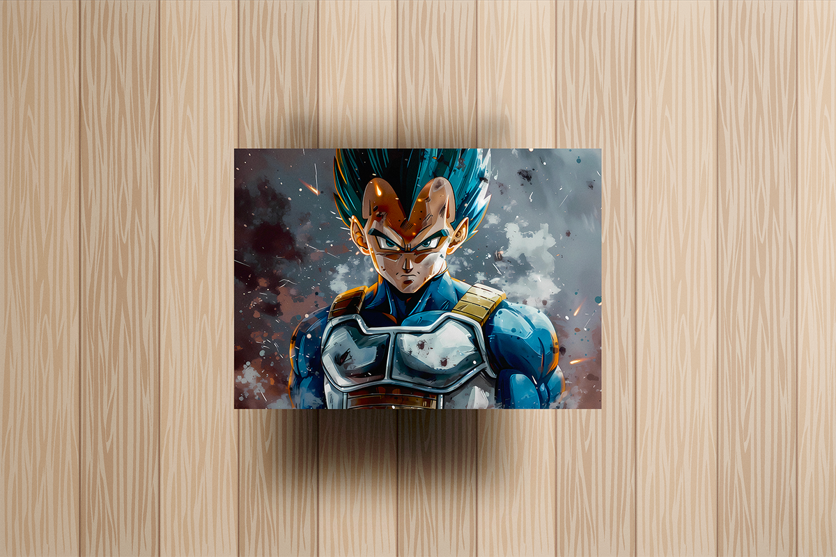 Vegeta Blue Metal Poster – metal wall art view 2