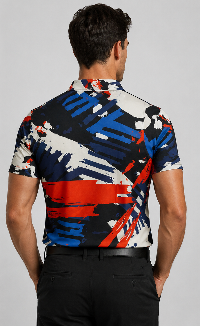 Red and Blue Brushstroke