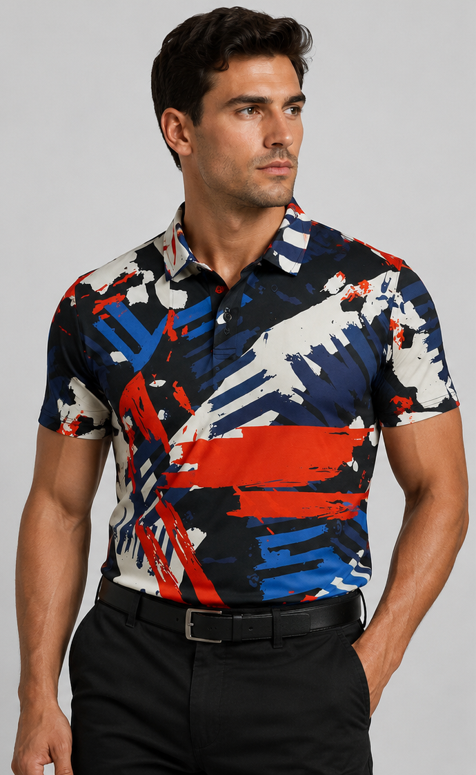 Red and Blue Brushstroke
